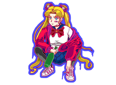 Sailor Moon Thug anime design icon illustration logo magical girl moon sailor sailor moon thug usagi