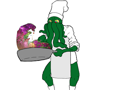 Cthulu Stir Fry branding cthulu design galaxies galaxy graphic design illustration logo monster monster art space ui vector