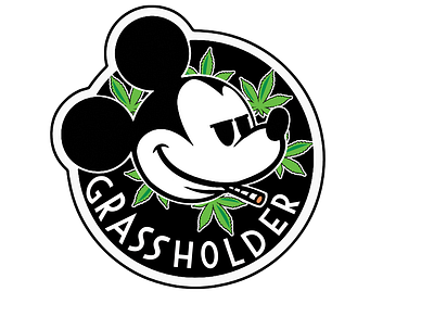 Grassholder Mickey 420 animals animation anime art cartoon cartoon art dank design graphic design high illustration logo mouse vector weed