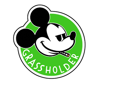 Mickey Grassholder Green .mouse 420 animal art branding cartoon cartoons design graphic design illustration logo movies trippy vector weed