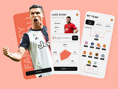 Fantasy Football App appdesign design fantasyapp figma footballapp mobileapp sportsapp ui uidesign ux uxdesign uxui