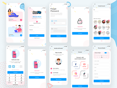 BooMe Influencer App app branding design graphic design illustration logo mobile app ui ui ux vector