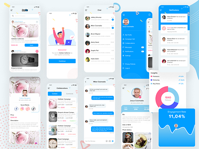 Social Media Influencer App design graphic design illustration mobile app ui ui ux