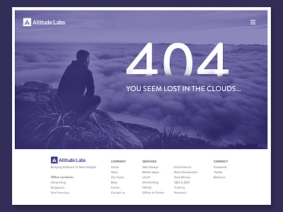 Agency Error 404 404 agency altitude climbing clouds lost mountains website