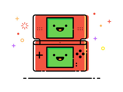 NDS Lite gameboy happy illustration nds red vector