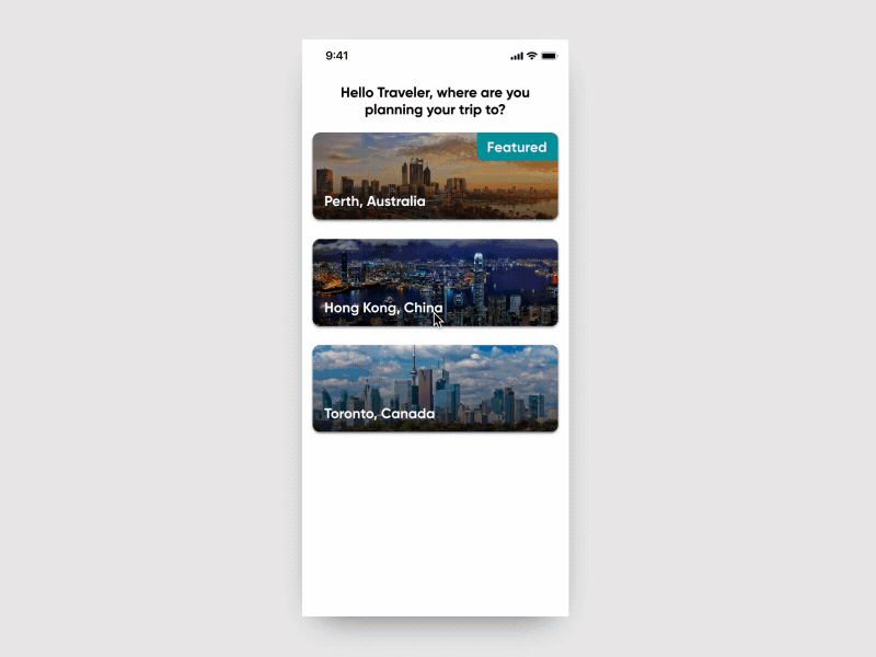 Made with InVision Studio — Plan Trip animation invision invision studio scroll studio ui ux