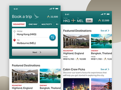 Cathay Pacific Flight App - Concept