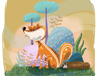 Fox and mouse childillustration design graphic design illustration story