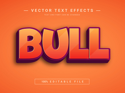 Bull 3D Full Editable Text Effect Mockup Template 3d 3d text animal bull font effect graphic design text text effect vector