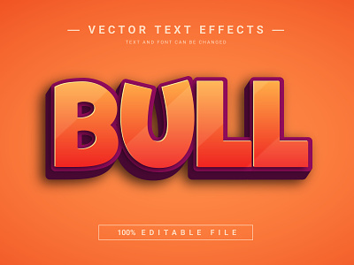 Bull 3D Full Editable Text Effect Mockup Template