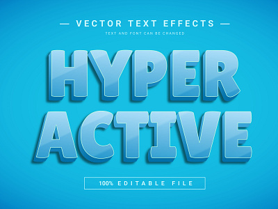 Hayper Active 3D Full Editable Text Effect Mockup Template 3d 3d text design editable font effect graphic design illustration logo text effect vector