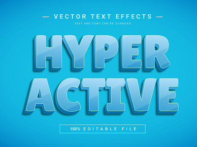 Hayper Active 3D Full Editable Text Effect Mockup Template