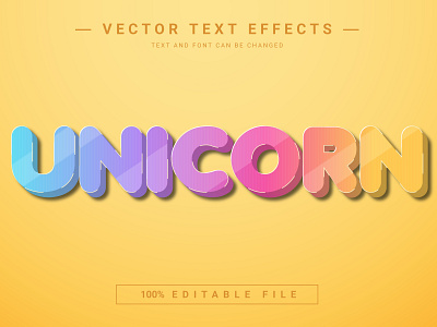 Unicorn 3D Full Editable Text Effect Mockup Template