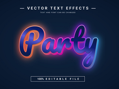 Party 3D Full Editable Text Effect Mockup Template 3d 3d text branding graphic design light neon party text effect vector