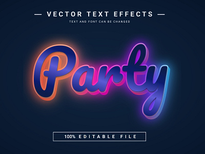 Party 3D Full Editable Text Effect Mockup Template