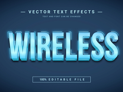 Wireless 3D Full Editable Text Effect Mockup Template