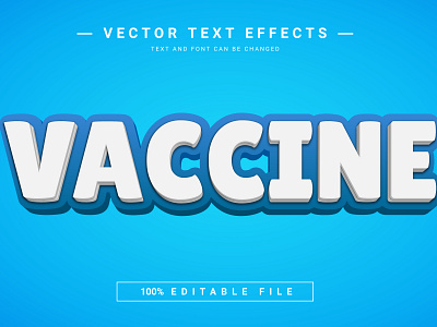 Vaccine 3D Full Editable Text Effect Mockup Template 3d 3d text branding corona covid 19 graphic design illustration text effect vaccine vector