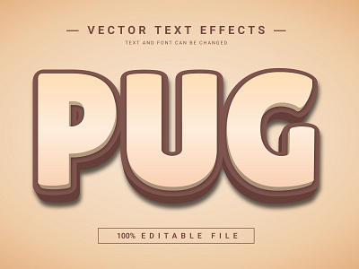 Pug 3D Full Editable Text Effect Mockup Template 3d 3d text design dog graphic design illustration logo love pet pug text effect vector