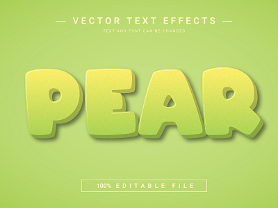 Pear 3D Full Editable Text Effect Mockup Template