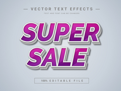 Super Sale 3D Full Editable Text Effect Mockup Template
