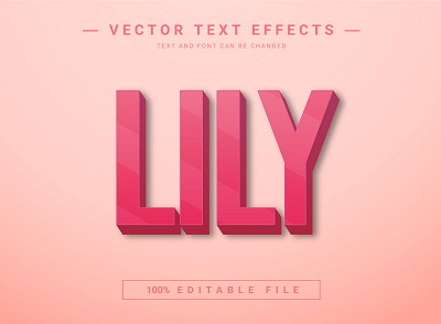 Lily 3D Full Editable Text Effect Mockup Template 3d 3d text branding design graphic design illustration lily logo text effect vector