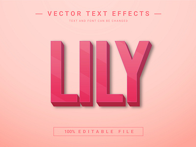 Lily 3D Full Editable Text Effect Mockup Template
