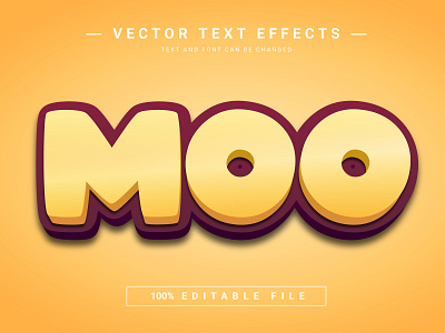 MOO Vaccine 3D Full Editable Text Effect Mockup Template 3d 3d text cow design graphic design illustration moo text effect vector