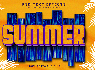 Summer PSD Text Effect Template 3d 3d text logo mockup psd smart object summer text effect