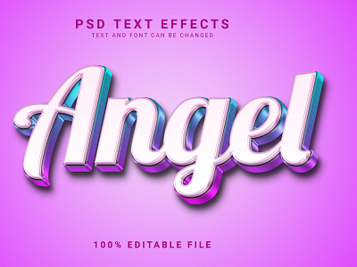 Angel PSD Text Effect Template 3d 3d text angle branding logo mockup psd text effect unicorn