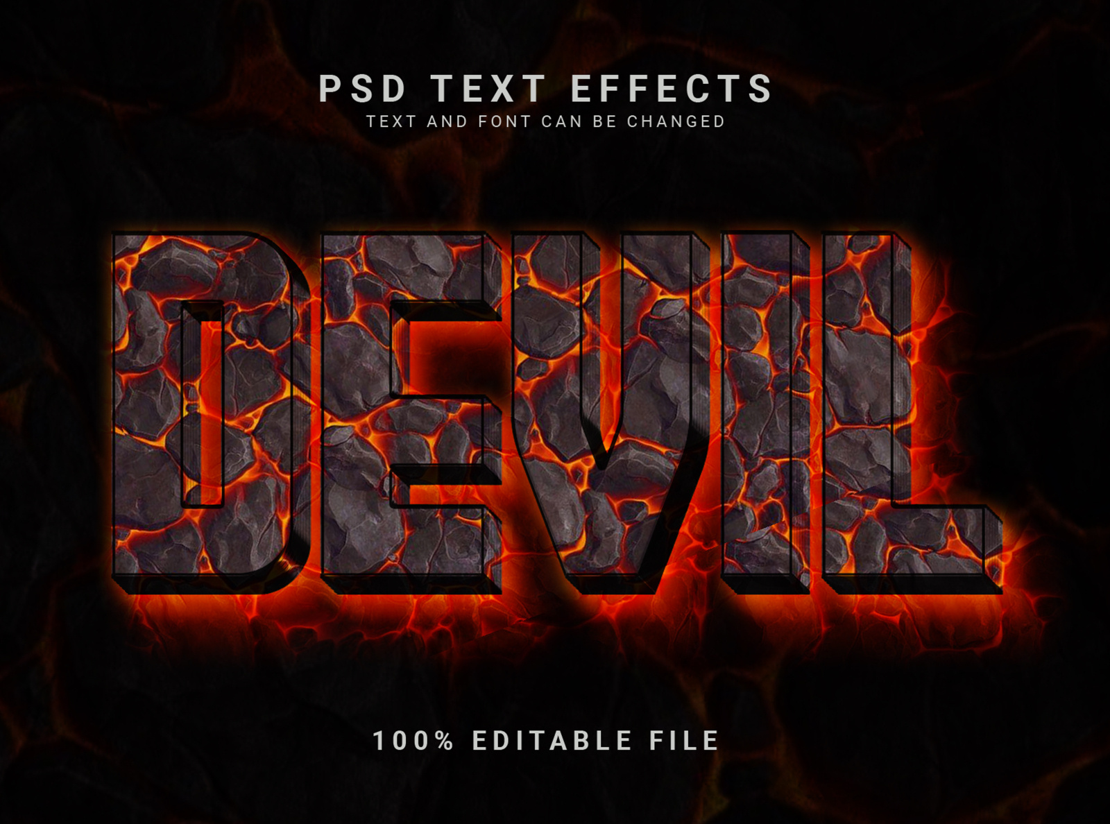Devil PSD Text Effect Template. by Tasrif Ahmed on Dribbble