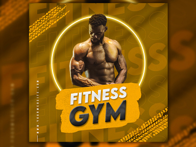 Fitness gym social media post design template