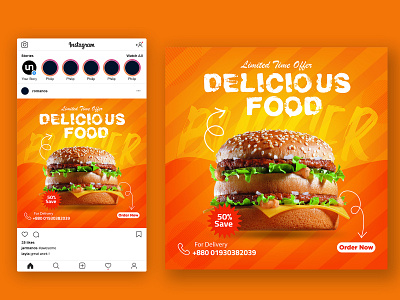 Food Social Media Post! branding business corporate design facebook food foodsocialmediapost graphic design illustration instagram restrurant socialmediapost