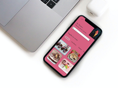 Online Frozen Dessert Ordering - Mobile App UI Design branding icecream ordering app online ordering app productivity app ui ui design uxui design