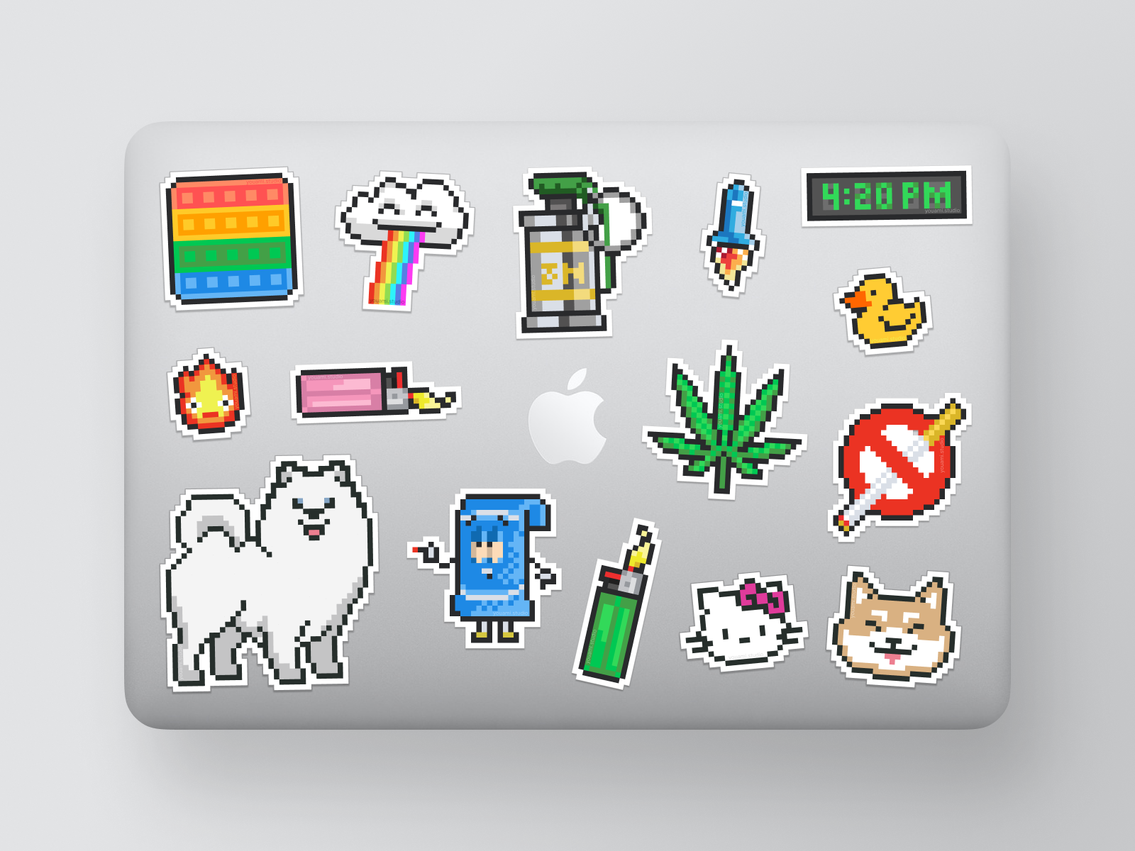 420 • pixel art • sticker pack by Anton Borzenkov on Dribbble