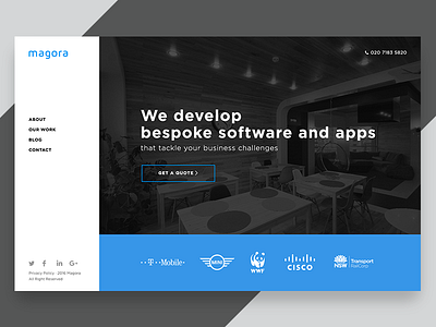 Magora new bespoke blue develop main simple site software web