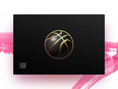 2500 2500 ball basketball black card dribbble followers gold thank you welcome