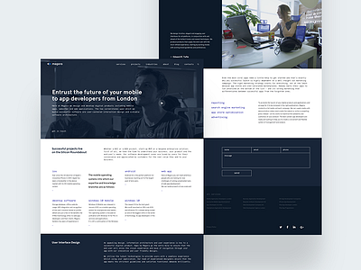 New Magora blue column dark develop landing main minimal site