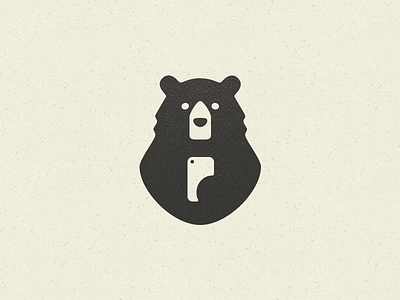 Smart Bear bear mascot minimal phone selfie