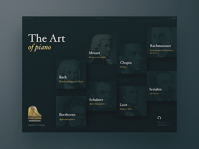 The Art of Piano concept art black concept dark ipad music piano