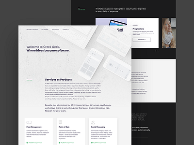 Creek dev landing ui web webdesign webpage website