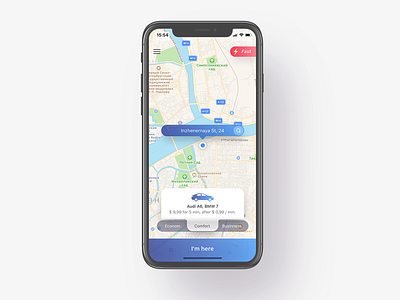 Taxi address car iphone x locate map order pin popup taxi