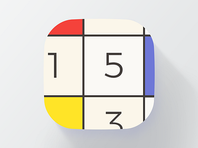 Color by Number Mondrian app colors digits draw game icon ios ipad logo mondrian number phone