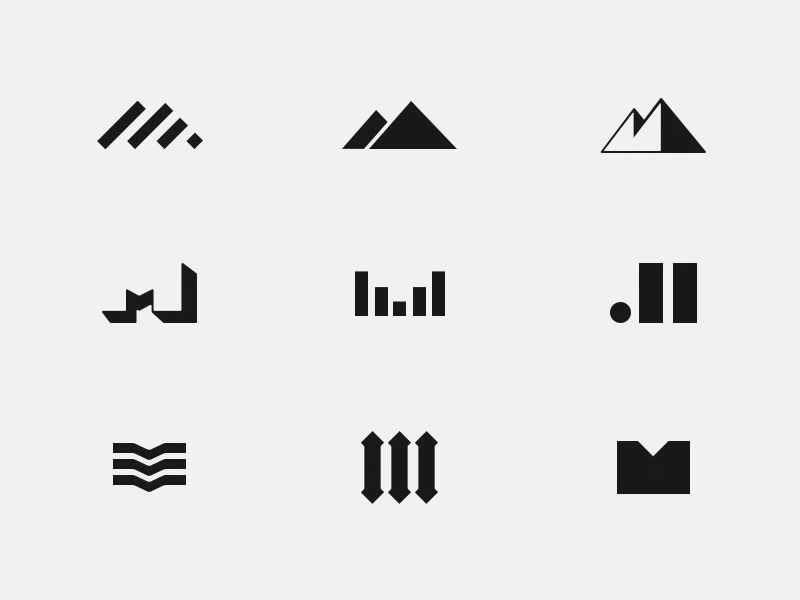M Logos concept logos m masare mountains