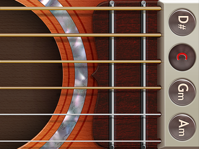 Guitar app UI app button guitar ios iphone metal string ui wood