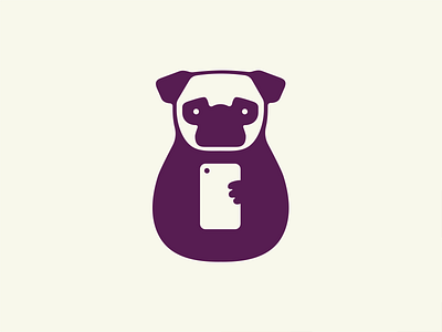 Pug dog illustration logo minimal mobile phone photoshop portrait pug selfie