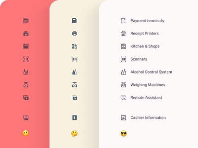 Settings icons bottle cashier facelift how icons kitchen payment printer process redesign set settings stroke work