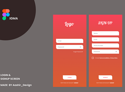 LOGIN AND SIGNUP SCREEN branding design graphic design illustration logo ui ux