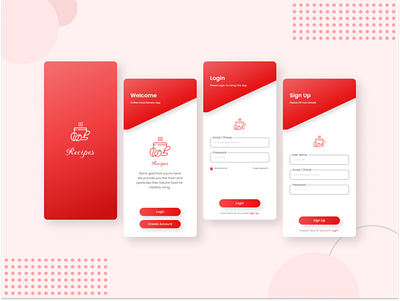 Best Food App Login / Sign Up Screens branding figma design food app graphic design illustrations login screens logo sign up screens ui ux