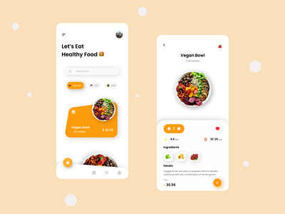 Vegan Bowl Screens branding figma food app graphic design illustration logo screens ui vegan bowl