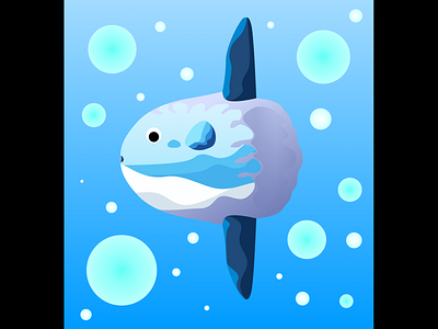 Mola mola animation illustration vector
